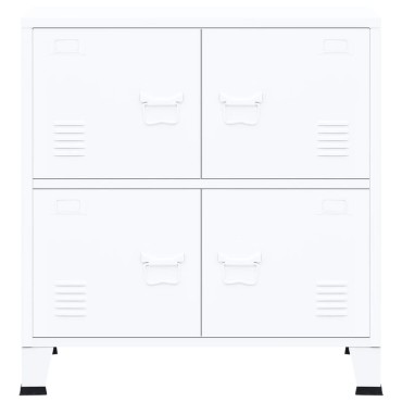 vidaXL Αρχειοθήκη Βιομηχανικού Στιλ Λευκή 75x40x80cm Ατσάλινη 1 τεμ.