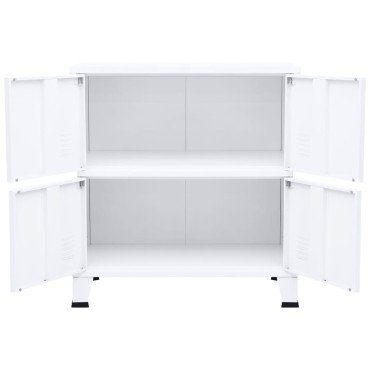 vidaXL Αρχειοθήκη Βιομηχανικού Στιλ Λευκή 75x40x80cm Ατσάλινη 1 τεμ.