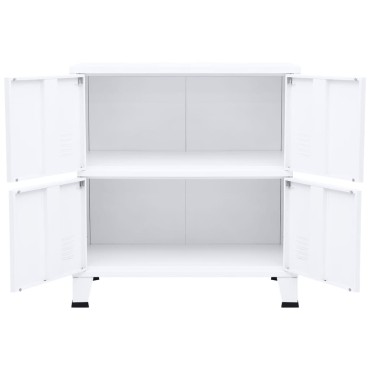 vidaXL Αρχειοθήκη Βιομηχανικού Στιλ Λευκή 75x40x80cm Ατσάλινη