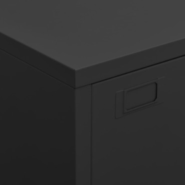 vidaXL Αρχειοθήκη Βιομηχανικού Στιλ Μαύρη 75x40x115cm Ατσάλινη 1 τεμ.