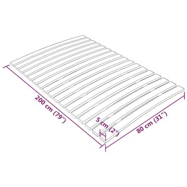 vidaXL Τελάρο Κρεβατιού με 17 Σανίδες 80 x 200 εκ.