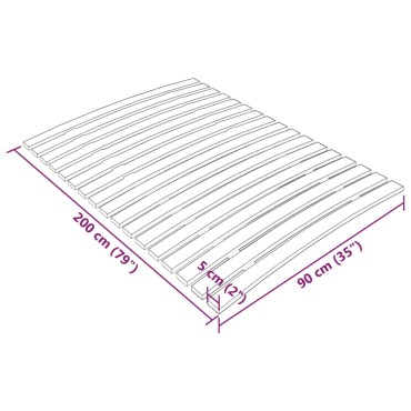 vidaXL Τελάρο Κρεβατιού με 17 Σανίδες 90 x 200 εκ.