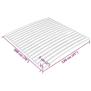 vidaXL Τελάρο Κρεβατιού με 17 Σανίδες 120 x 200 εκ.