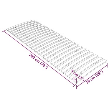 vidaXL Τελάρο Κρεβατιού με 24 Σανίδες 70 x 200 εκ.