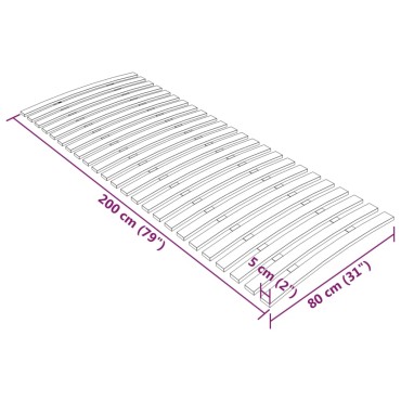 vidaXL Τελάρο Κρεβατιού με 24 Σανίδες 80 x 200 εκ.