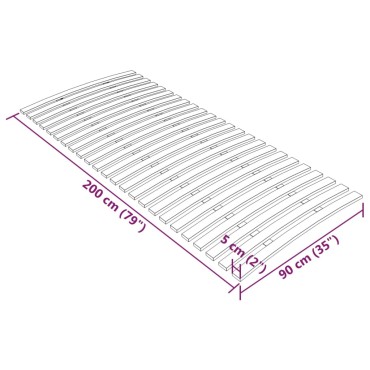 vidaXL Τελάρο Κρεβατιού με 24 Σανίδες 90 x 200 εκ.