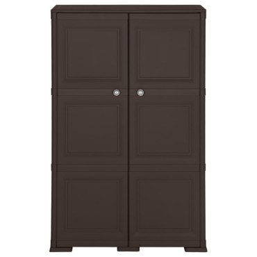 vidaXL Πλαστικό Ντουλάπι Καφέ 79x43x125cm με Σχέδιο Ξύλου 1 τεμ.