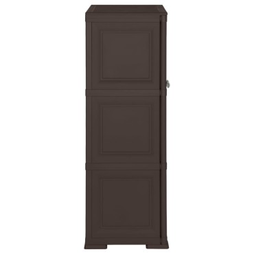 vidaXL Πλαστικό Ντουλάπι Καφέ 79x43x125cm με Σχέδιο Ξύλου 1 τεμ.