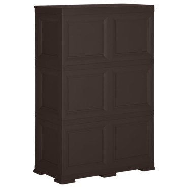 vidaXL Πλαστικό Ντουλάπι Καφέ 79x43x125cm με Σχέδιο Ξύλου 1 τεμ.