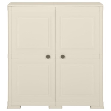 vidaXL Πλαστικό Ντουλάπι Κρεμ Ανοιχτό 79x43x85,5cm με Σχέδιο Ξύλου 1 τεμ.