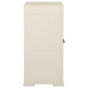 vidaXL Πλαστικό Ντουλάπι Κρεμ Ανοιχτό 79x43x85,5cm με Σχέδιο Ξύλου 1 τεμ.