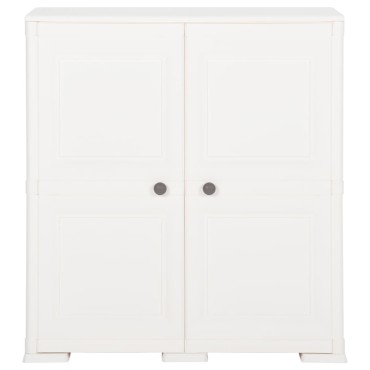 vidaXL Πλαστικό Ντουλάπι Angora Λευκό 79x43x85,5cm με Σχέδιο Ξύλου 1 τεμ.
