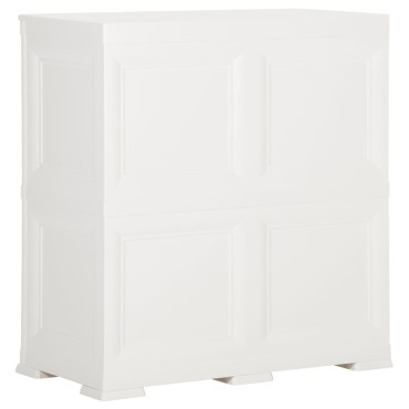 vidaXL Πλαστικό Ντουλάπι Angora Λευκό 79x43x85,5cm με Σχέδιο Ξύλου 1 τεμ.