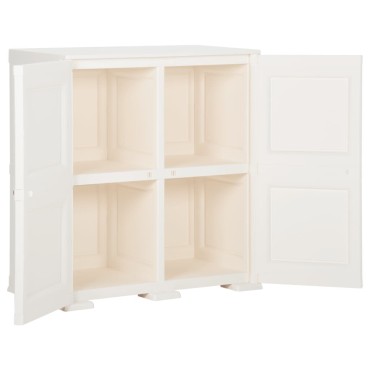 vidaXL Πλαστικό Ντουλάπι Angora Λευκό 79x43x85,5cm με Σχέδιο Ξύλου 1 τεμ.