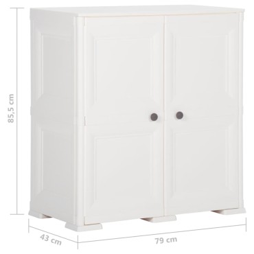 vidaXL Πλαστικό Ντουλάπι Angora Λευκό 79x43x85,5cm με Σχέδιο Ξύλου 1 τεμ.