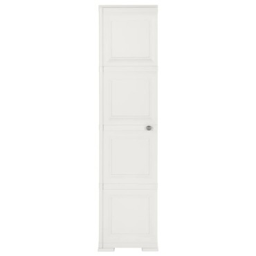 vidaXL Πλαστικό Ντουλάπι Angora Λευκό 40x43x164cm με Σχέδιο Ξύλου 1 τεμ.