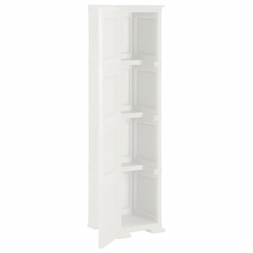 vidaXL Πλαστικό Ντουλάπι Angora Λευκό 40x43x164cm με Σχέδιο Ξύλου 1 τεμ.