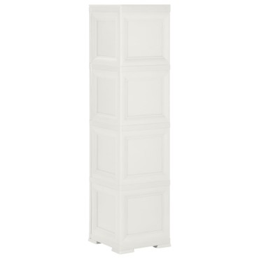 vidaXL Πλαστικό Ντουλάπι Angora Λευκό 40x43x164cm με Σχέδιο Ξύλου 1 τεμ.