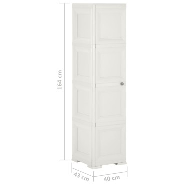 vidaXL Πλαστικό Ντουλάπι Angora Λευκό 40x43x164cm με Σχέδιο Ξύλου 1 τεμ.