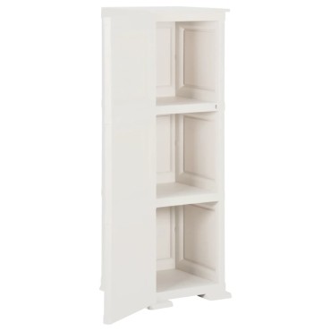 vidaXL Πλαστικό Ντουλάπι Angora Λευκό 40x43x125cm με Σχέδιο Ξύλου 1 τεμ.