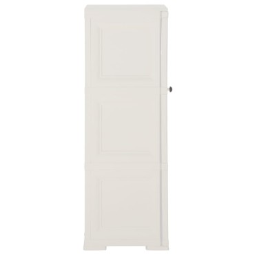 vidaXL Πλαστικό Ντουλάπι Angora Λευκό 40x43x125cm με Σχέδιο Ξύλου 1 τεμ.