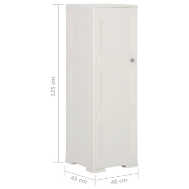 vidaXL Πλαστικό Ντουλάπι Angora Λευκό 40x43x125cm με Σχέδιο Ξύλου 1 τεμ.