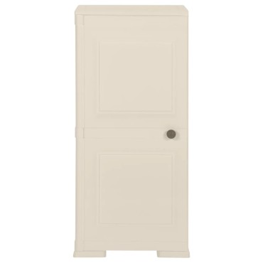 vidaXL Πλαστικό Ντουλάπι Κρεμ Ανοιχτό 40x43x85,5cm με Σχέδιο Ξύλου 1 τεμ.