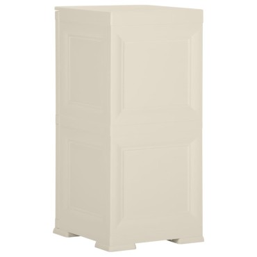 vidaXL Πλαστικό Ντουλάπι Κρεμ Ανοιχτό 40x43x85,5cm με Σχέδιο Ξύλου 1 τεμ.