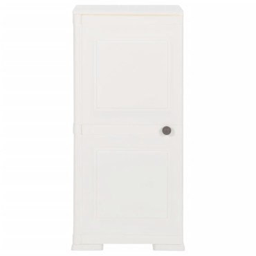 vidaXL Πλαστικό Ντουλάπι Angora Λευκό 40x43x85,5cm με Σχέδιο Ξύλου 1 τεμ.