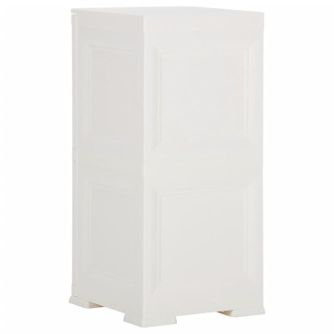 vidaXL Πλαστικό Ντουλάπι Angora Λευκό 40x43x85,5cm με Σχέδιο Ξύλου 1 τεμ.