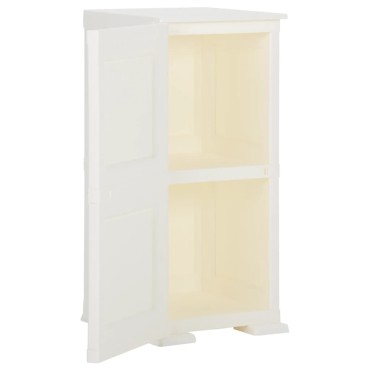 vidaXL Πλαστικό Ντουλάπι Angora Λευκό 40x43x85,5cm με Σχέδιο Ξύλου 1 τεμ.