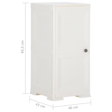 vidaXL Πλαστικό Ντουλάπι Angora Λευκό 40x43x85,5cm με Σχέδιο Ξύλου 1 τεμ.