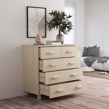 vidaXL Συρταριέρα HAMAR Καφέ Μελί 79x40x80cm Μασίφ Ξύλο Πεύκου 1 τεμ.