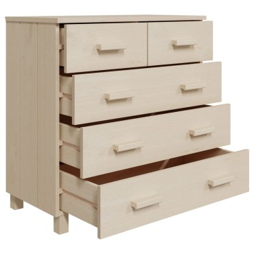 vidaXL Συρταριέρα HAMAR Καφέ Μελί 79x40x80cm Μασίφ Ξύλο Πεύκου 1 τεμ.