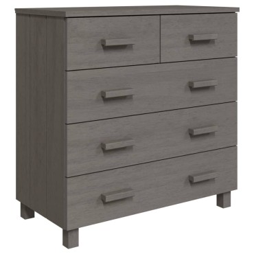 vidaXL Συρταριέρα HAMAR Αν. Γκρι 79x40x80cm από Μασίφ Ξύλο Πεύκου 1 τεμ.