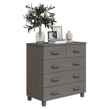 vidaXL Συρταριέρα HAMAR Αν. Γκρι 79x40x80cm από Μασίφ Ξύλο Πεύκου 1 τεμ.
