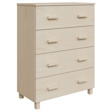 vidaXL Συρταριέρα HAMAR Καφέ Μελί 79x40x103,5cm Μασίφ Ξύλο Πεύκου 1 τεμ.