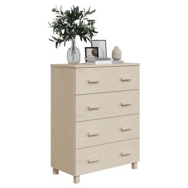 vidaXL Συρταριέρα HAMAR Καφέ Μελί 79x40x103,5cm Μασίφ Ξύλο Πεύκου 1 τεμ.