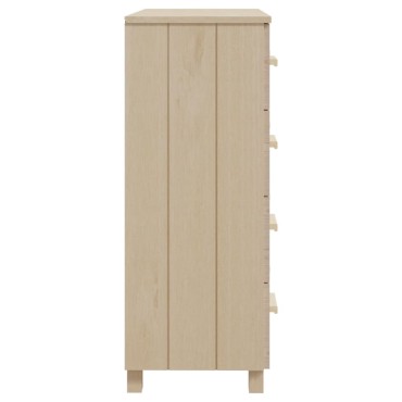 vidaXL Συρταριέρα HAMAR Καφέ Μελί 79x40x103,5cm Μασίφ Ξύλο Πεύκου 1 τεμ.