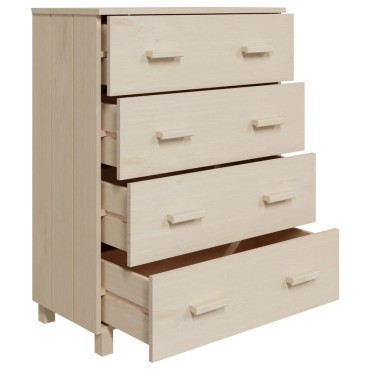 vidaXL Συρταριέρα HAMAR Καφέ Μελί 79x40x103,5cm Μασίφ Ξύλο Πεύκου 1 τεμ.