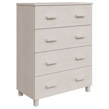 vidaXL Συρταριέρα HAMAR Λευκή 79x40x103,5cm από Μασίφ Ξύλο Πεύκου 1 τεμ.