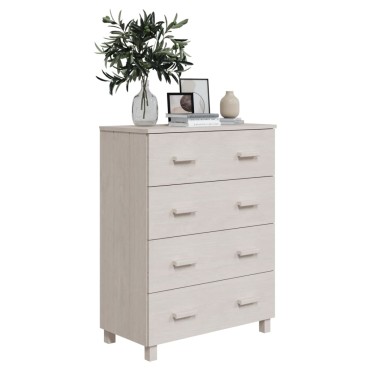 vidaXL Συρταριέρα HAMAR Λευκή 79x40x103,5cm από Μασίφ Ξύλο Πεύκου 1 τεμ.