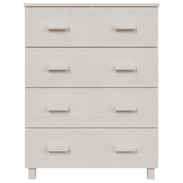 vidaXL Συρταριέρα HAMAR Λευκή 79x40x103,5cm από Μασίφ Ξύλο Πεύκου 1 τεμ.