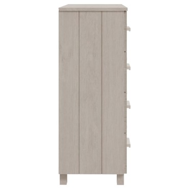 vidaXL Συρταριέρα HAMAR Λευκή 79x40x103,5cm από Μασίφ Ξύλο Πεύκου 1 τεμ.