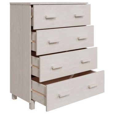 vidaXL Συρταριέρα HAMAR Λευκή 79x40x103,5cm από Μασίφ Ξύλο Πεύκου 1 τεμ.