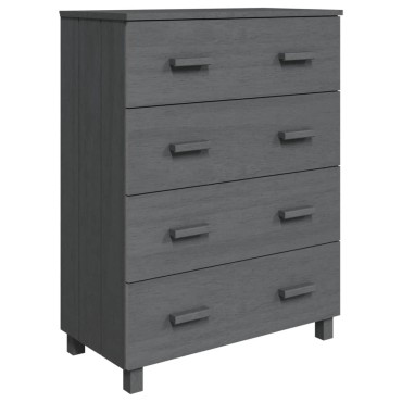 vidaXL Συρταριέρα HAMAR Σκ.. Γκρι 79x40x103,5cm από Μασίφ Ξύλο Πεύκου 1 τεμ.