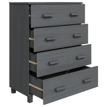 vidaXL Συρταριέρα HAMAR Σκ.. Γκρι 79x40x103,5cm από Μασίφ Ξύλο Πεύκου 1 τεμ.