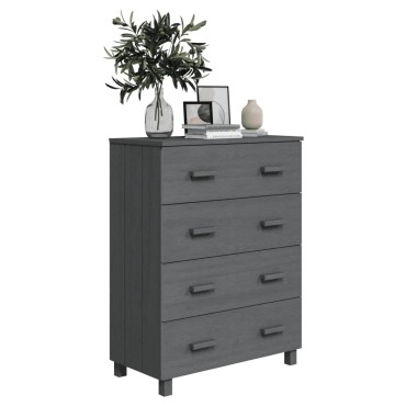 vidaXL Συρταριέρα HAMAR Σκ.. Γκρι 79x40x103,5cm από Μασίφ Ξύλο Πεύκου 1 τεμ.