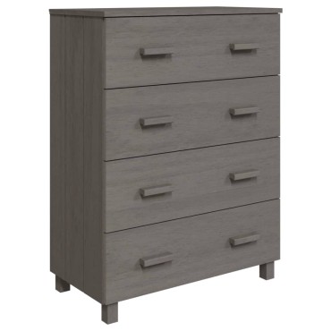 vidaXL Συρταριέρα HAMAR Αν. Γκρι 79x40x103,5cm από Μασίφ Ξύλο Πεύκου 1 τεμ.