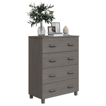 vidaXL Συρταριέρα HAMAR Αν. Γκρι 79x40x103,5cm από Μασίφ Ξύλο Πεύκου 1 τεμ.